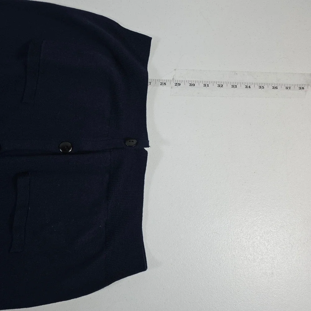 J.Crew Mens Navy Blue 100% Merino Wool Slim Fit‎ V-Neck Cardigan Sweater 98310 M